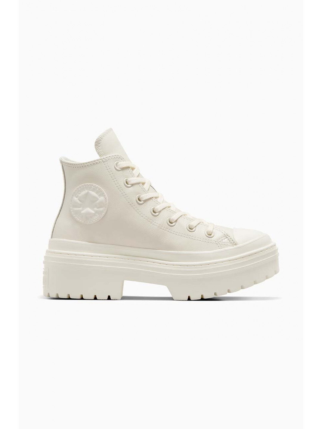 Kožené kecky Converse Chuck Taylor All Star Lugged Heel dámské bílá barva A10370C